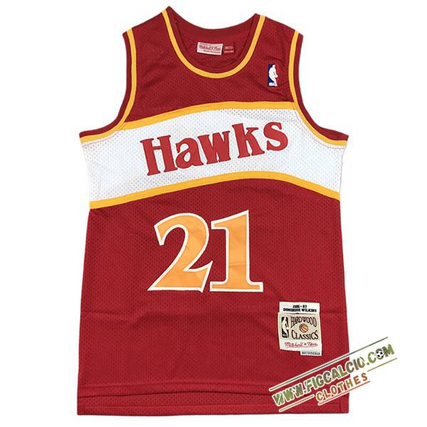 Maglia Atlanta Hawks (WILKINS #21) 2024/25 Rosso/Bianco/Giallo -02