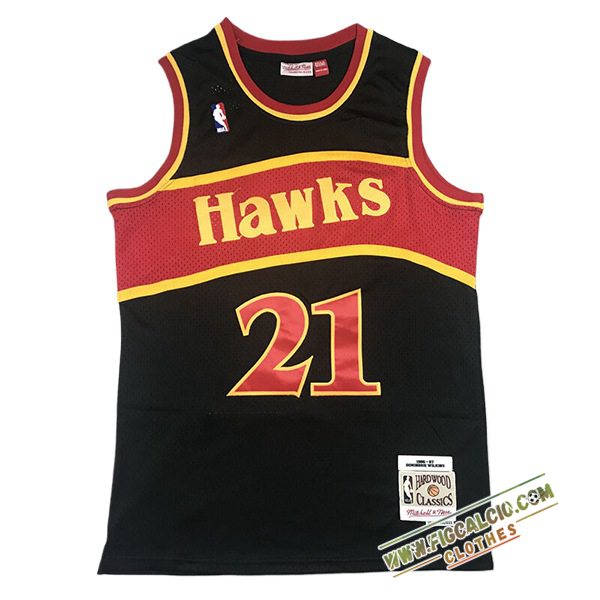 Maglia Atlanta Hawks (WILKINS #21) 2024/25 Nero/Rosso