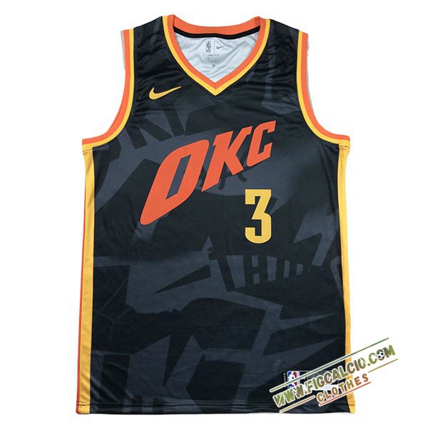 Maglia Oklahoma City Thunder (GIDDEY #3) 2024/25 Nero/Rosso/Giallo