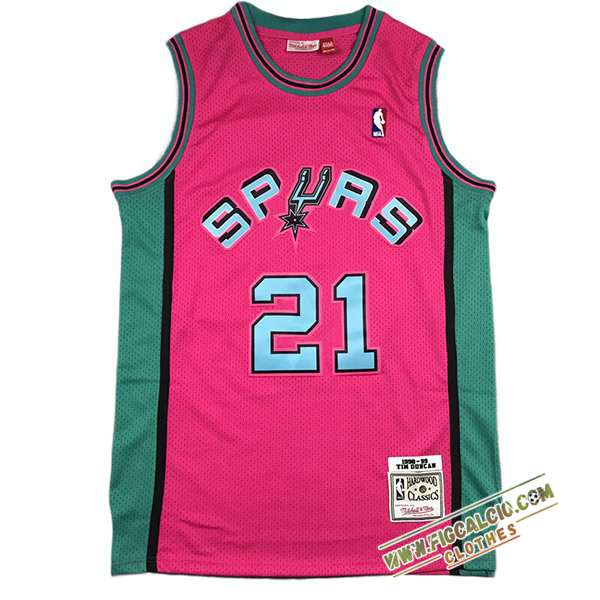 Maglia San Antonio Spurs (DUNCAN #21) 2024/25 Rosa/Verde