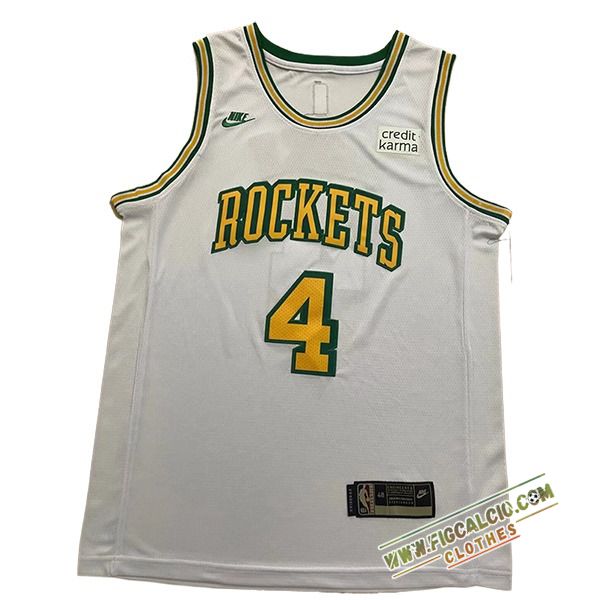 Maglia Houston Rockets (GREEN #4) 2024/25 Bianco/Giallo