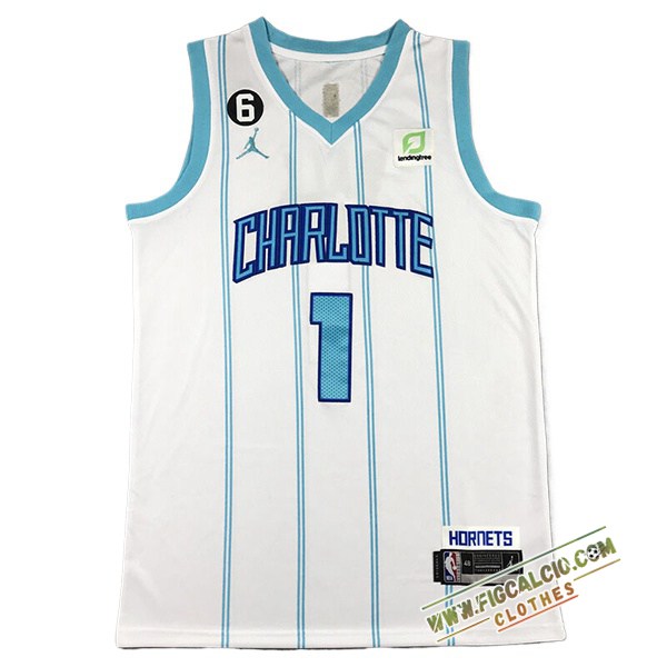 Maglia Charlotte Hornets (BALL #1) 2024/25 Bianco/Blu