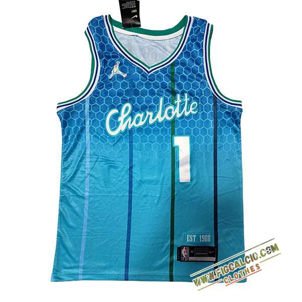 Maglia Charlotte Hornets (BALL #1) 2024/25 Blu -03