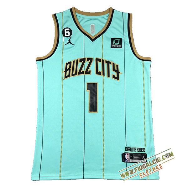 Maglia Charlotte Hornets (BALL #1) 2024/25 Verde/Nero