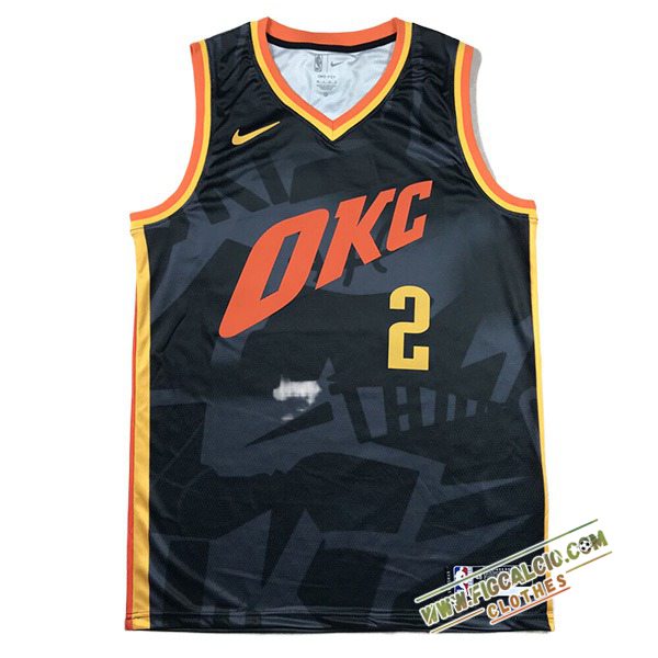 Maglia Oklahoma City Thunder (GILGEOUS-ALEXANDER #2) 2024/25 Nero/Rosso/Giallo
