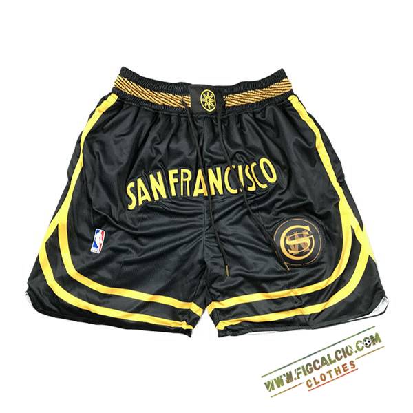 Pantaloncini NBA Golden State Warriors 2024/25 Nero/Giallo