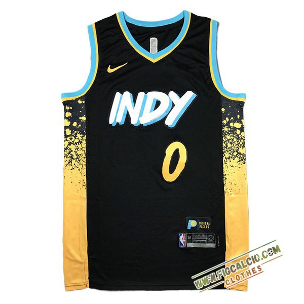 Maglia Indiana Pacers (HALIBURTON #0) 2024/25 Nero/Giallo