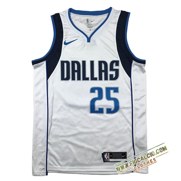 Maglia Dallas Mavericks (WASHINGTON JR. #25) 2024/25 Bianco/Blu/Nero