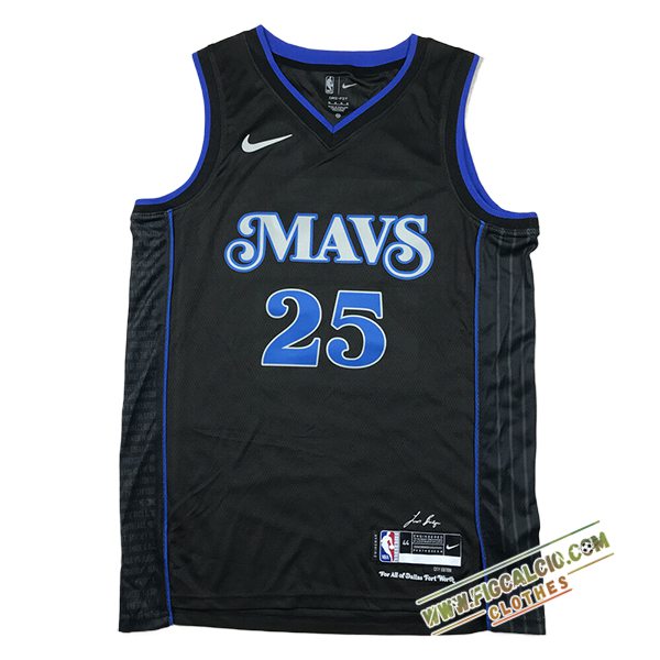 Maglia Dallas Mavericks (WASHINGTON JR. #25) 2024/25 Nero/Blu