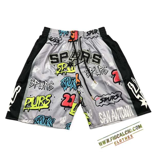 Pantaloncini NBA San Antonio Spurs 2024/25 Grigio/Nero