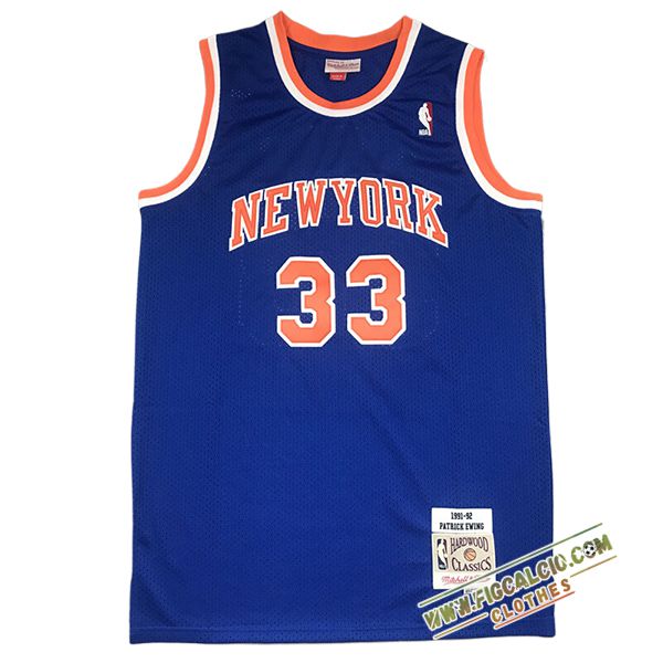 Maglia New York Knicks (EWING #33) 2024/25 Blu/Arancia