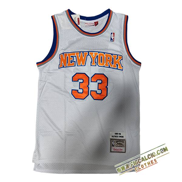 Maglia New York Knicks (EWING #33) 2024/25 Bianco/Arancia/Blu