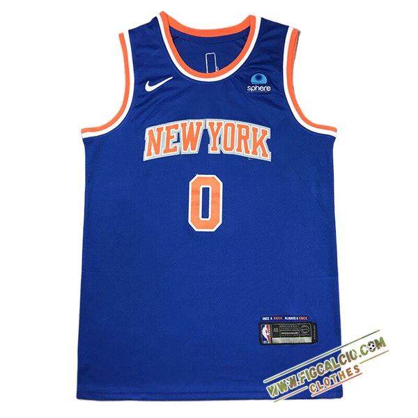 Maglia New York Knicks (DIVINCENZO #0) 2024/25 Blu/Arancia -03
