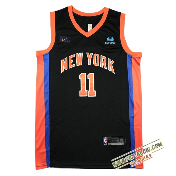 Maglia New York Knicks (MarroneSON #11) 2024/25 Nero/Arancia/Blu -02