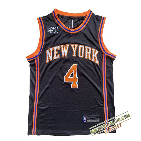 Maglia New York Knicks (Rosa #4) 2024/25 Nero/Arancia/Blu