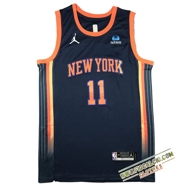 Maglia New York Knicks (MarroneSON #11) 2024/25 Nero/Arancia -02