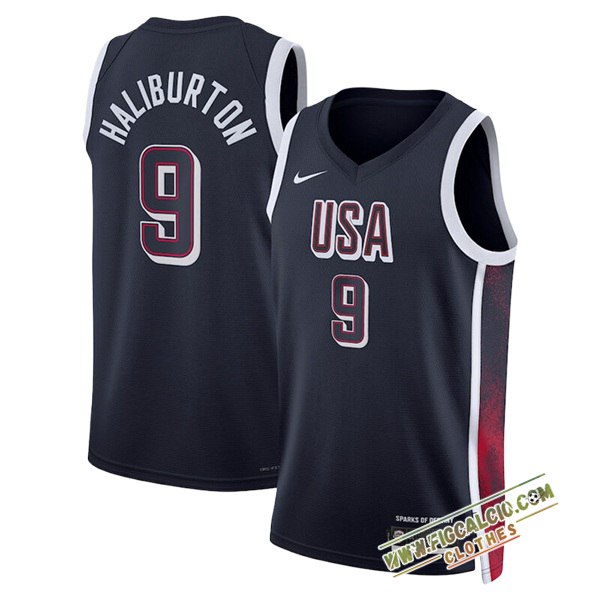 Maglia USA (HALIBURTON #9) 2024/25 Nero