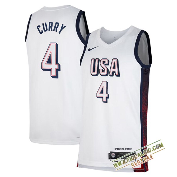 Maglia USA (CURRY #4) 2024/25 Bianco