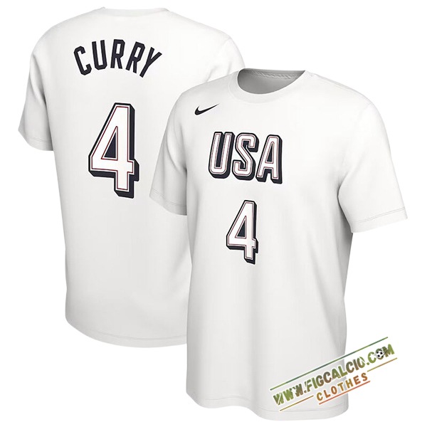 Maglia USA (CURRY #4) 2024/25 Bianco -02