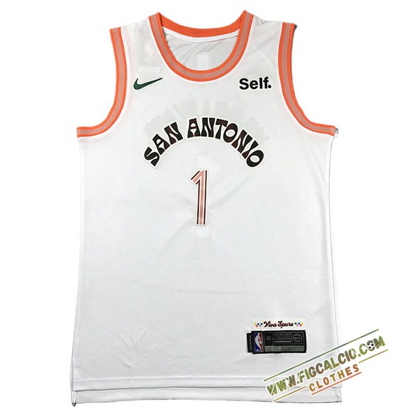 Maglia San Antonio Spurs (WEMBANYAMA #1) 2024/25 Bianco/Arancia
