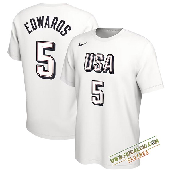 Maglia USA (EDWARDS #5) 2024/25 Bianco -02