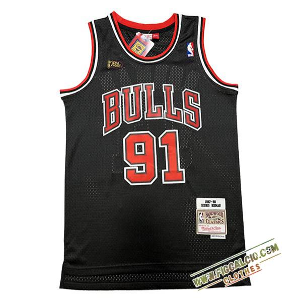 Maglia Chicago Bulls (RODMAN #91) 2024/25 Nero/Rosso