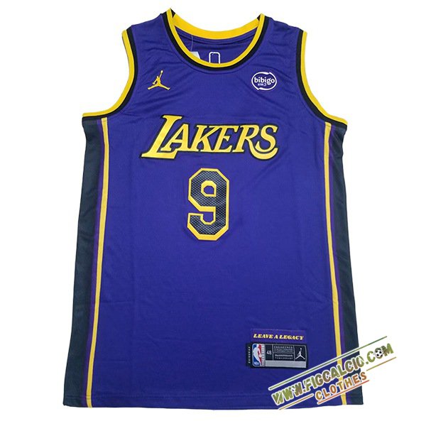Maglia Los Angeles Lakers (JAMES JR. #9) 2024/25 viola/Giallo/Nero -02