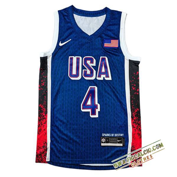 Maglia USA (CURRY #4) 2024/25 Blu/Rosso/Nero