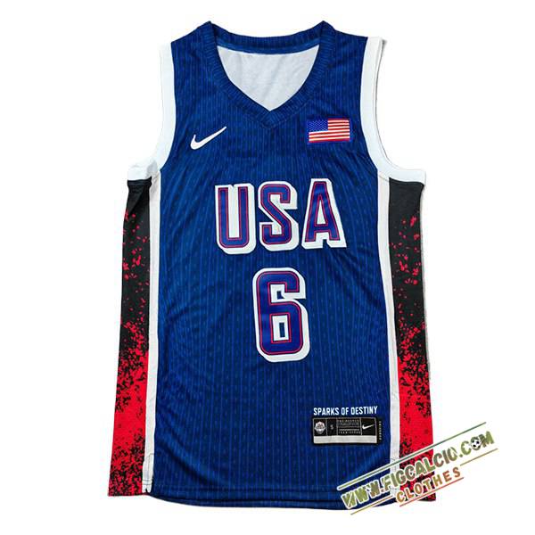 Maglia USA (JAMES #6) 2024/25 Blu/Rosso/Nero
