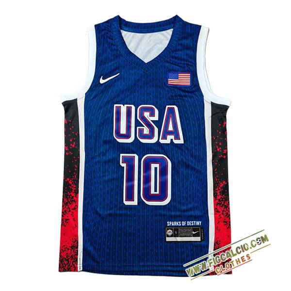 Maglia USA (TATUM #10) 2024/25 Blu/Rosso/Nero