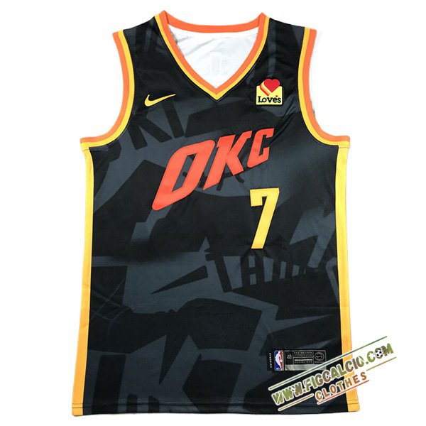 Maglia Oklahoma City Thunder (HOLMGREN #7) 2024/25 Nero/Grigio/Giallo/Arancia
