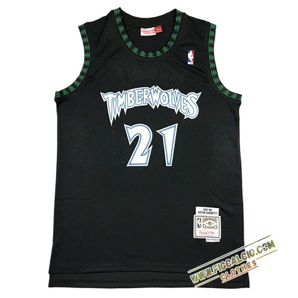 Maglia Minnesota Timberwolves (GARNETT #21) 2024/25 Nero/Verde -02