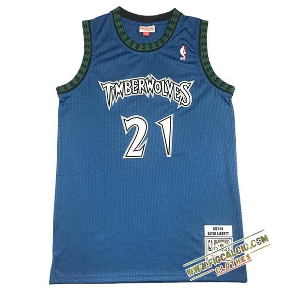 Maglia Minnesota Timberwolves (GARNETT #21) 2024/25 Blu/Verde -04