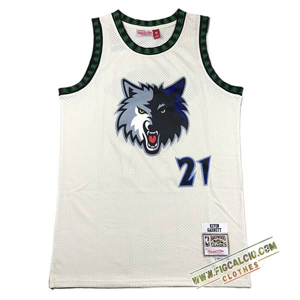 Maglia Minnesota Timberwolves (GARNETT #21) 2024/25 Bianco/Verde/Nero