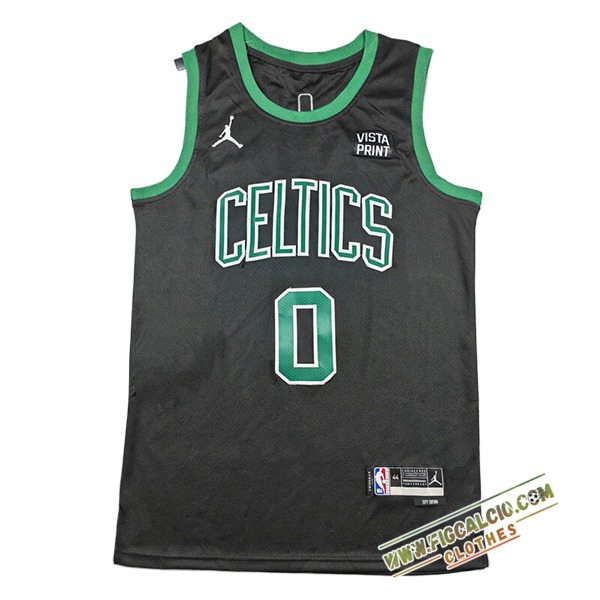 Maglia Boston Celtics (TATUM #0) 2024/25 Nero/Verde -02