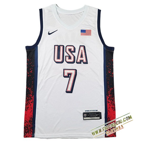 Maglia USA (DURANT #7) 2024/25 Bianco/Nero/Rosso