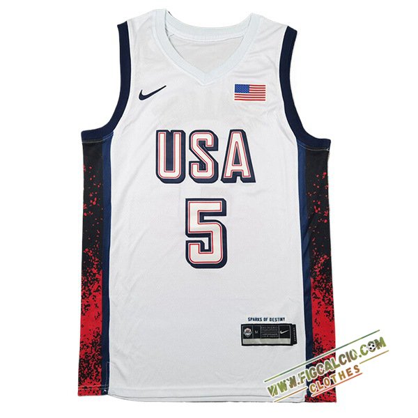 Maglia USA (EDWARDS #5) 2024/25 Bianco/Nero/Rosso