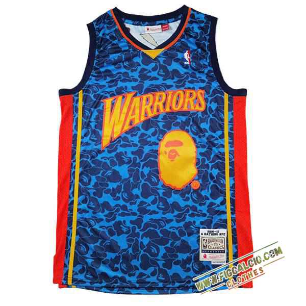 Maglia Golden State Warriors (BAPE #93) 2024/25 Blu/Giallo/Rosso