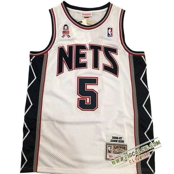 Maglia Brooklyn Nets (KIDD #5) 2024/25 Bianco/Nero/Rosso