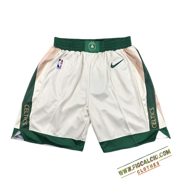Pantaloncini NBA Boston Celtics 2024/25 Bianco/Verde
