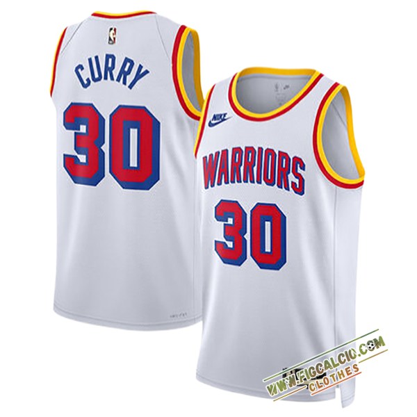 Maglia Golden State Warriors (CURRY #30) 2024/25 Bianco/Rosso/Giallo -02