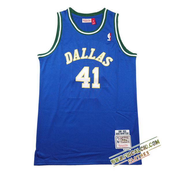 Maglia Dallas Mavericks (NOWITZKI #41) 2024/25 Blu/Bianco/Giallo