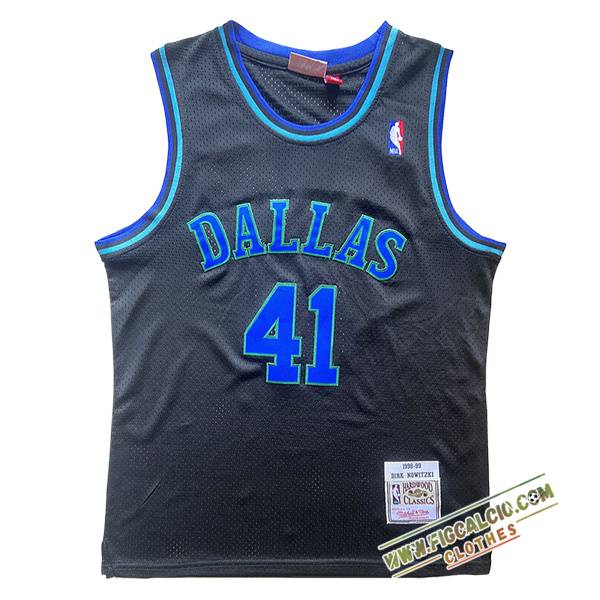Maglia Dallas Mavericks (NOWITZKI #41) 2024/25 Nero/Blu