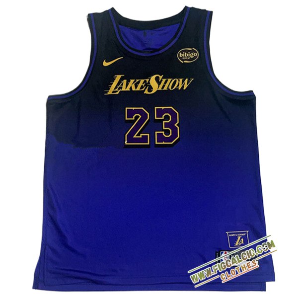 Maglia Los Angeles Lakers (JAMES #23) 2024/25 Nero/viola/Giallo