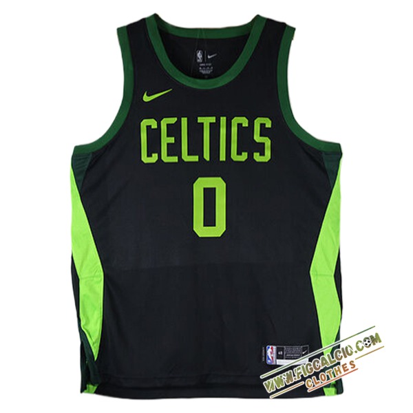 Maglia Boston Celtics (TATUM #0) 2024/25 Nero/Verde -03