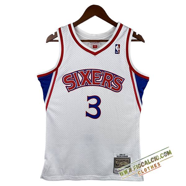 Maglia Philadelphia 76ers (IVERSON #3) 2023/24 Bianco/Blu/Rosso