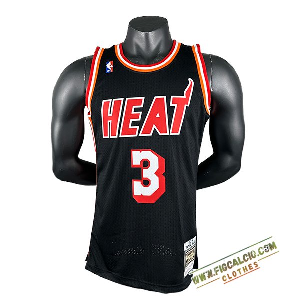 Maglia Miami Heat (WADE #3) 2024/25 Nero/Rosso