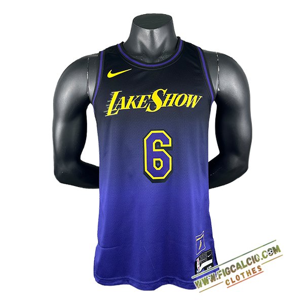 Maglia Los Angeles Lakers (JAMES #6) 2024/25 viola/Nero