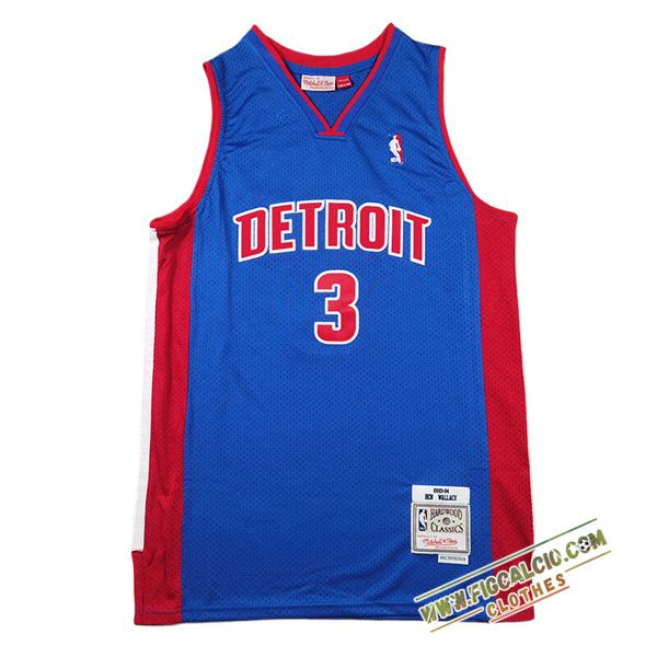 Maglia Detroit Pistons (WALLACE #3) 2024/25 Blu/Rosso
