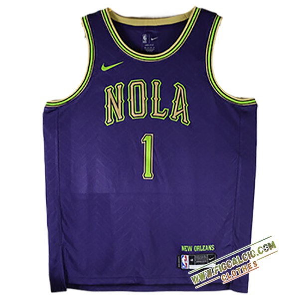 Maglia New Orleans Pelicans (WILLIAMSON #1) 2024/25 viola/Verde